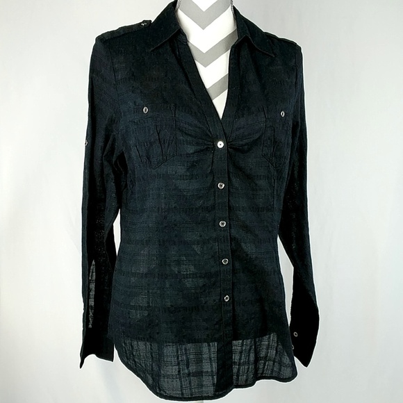 White House Black Market Tops - WHBM White House Black Market Button Front Shirt